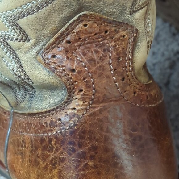 Ariat Heritage Roughstock Square Toe Leather Boots Brown Mens Size 10.5-lp - Picture 14 of 14